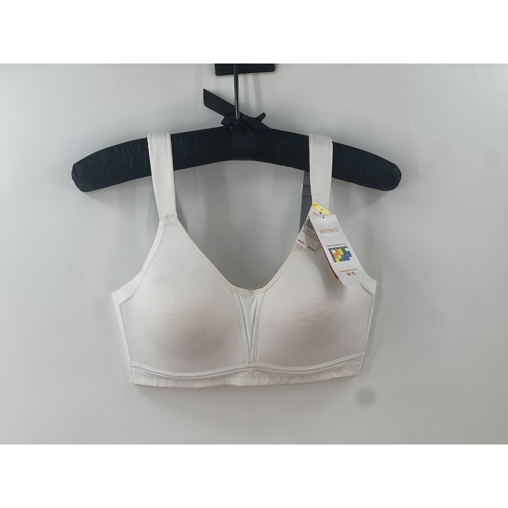 Warner's FIT Women's Wire Free Sports Bra White Size M Maximum Support NWT